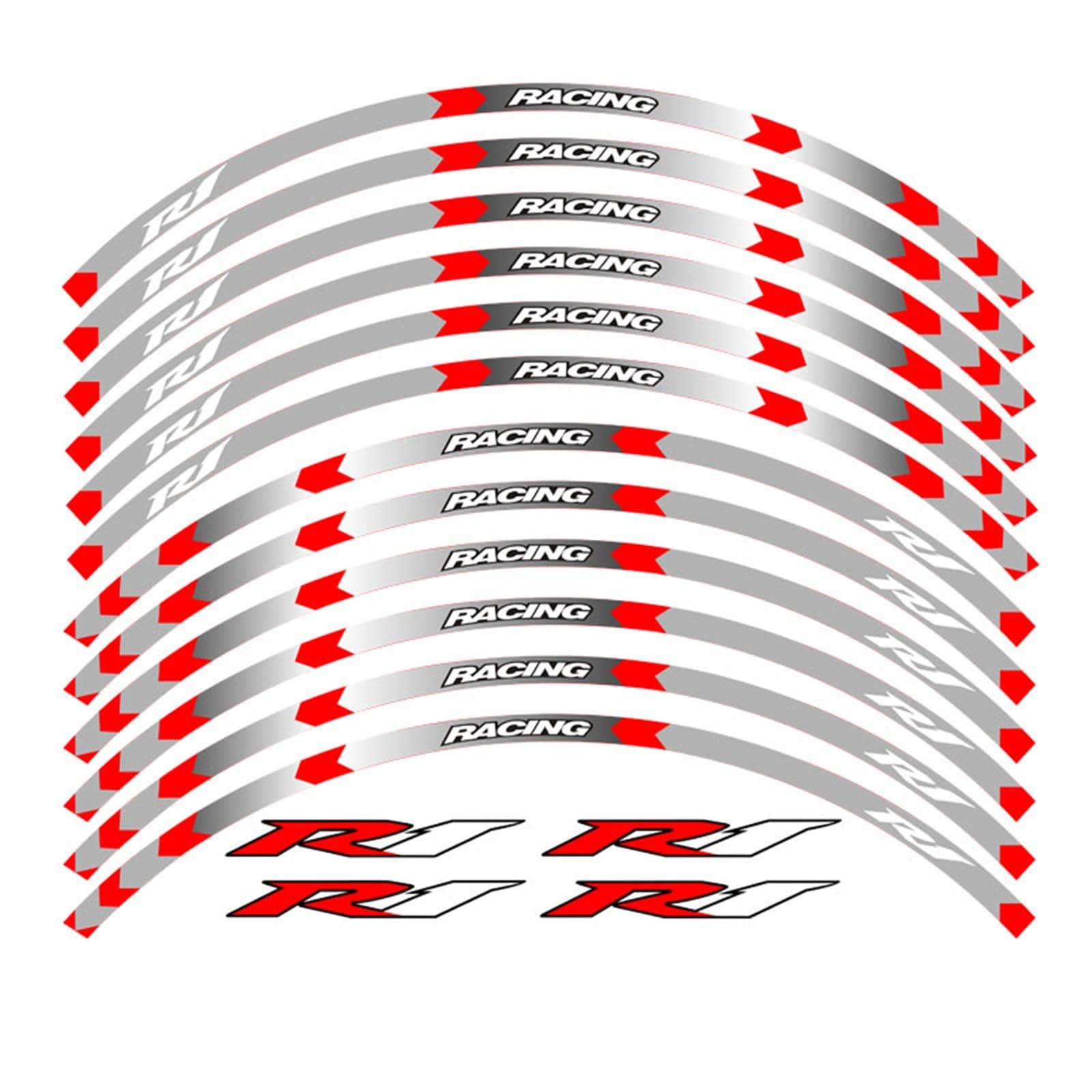 Decorative Stickers 17 Inch Motorcycle Wheel Decals Reflective Stickers Rim Stripes for Y-AMAHA YZF R1