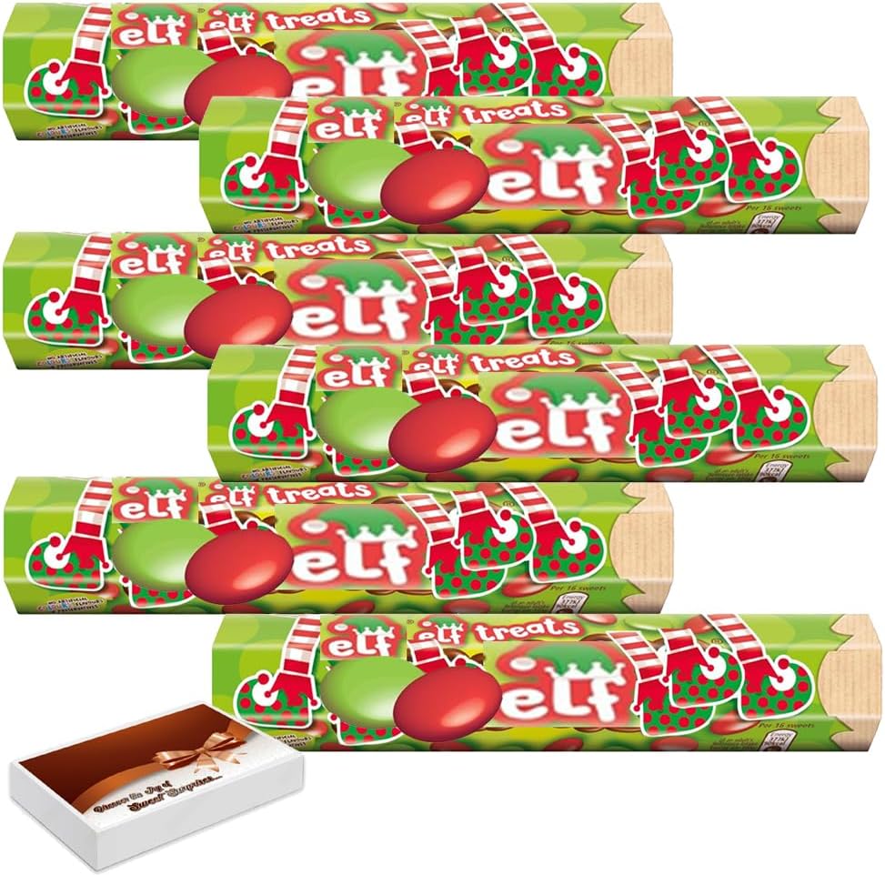 Elf Giant Chocolate Candy Tube 120g with Gift Box – Colourful Chocolate for Gifting, Sharing & Festive Celebrations (6 x Tube)