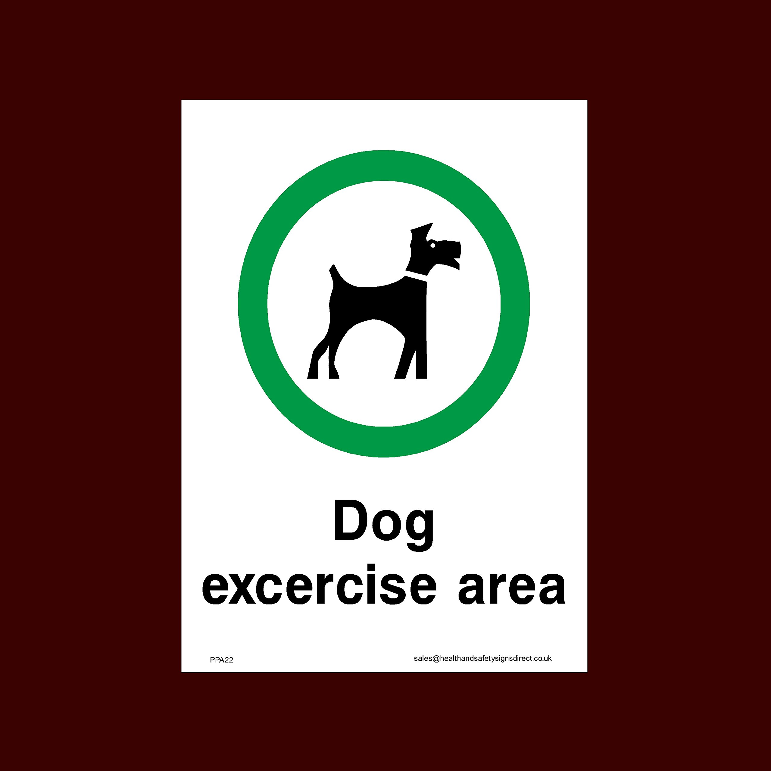 USSP&S Dog exercise area Plastic Sign with 4 Pre-Drilled Holes (PPA22) - No Fouling, No Dogs, Waste Bin, Penalty £1000, Clean Up, Poo Fairy