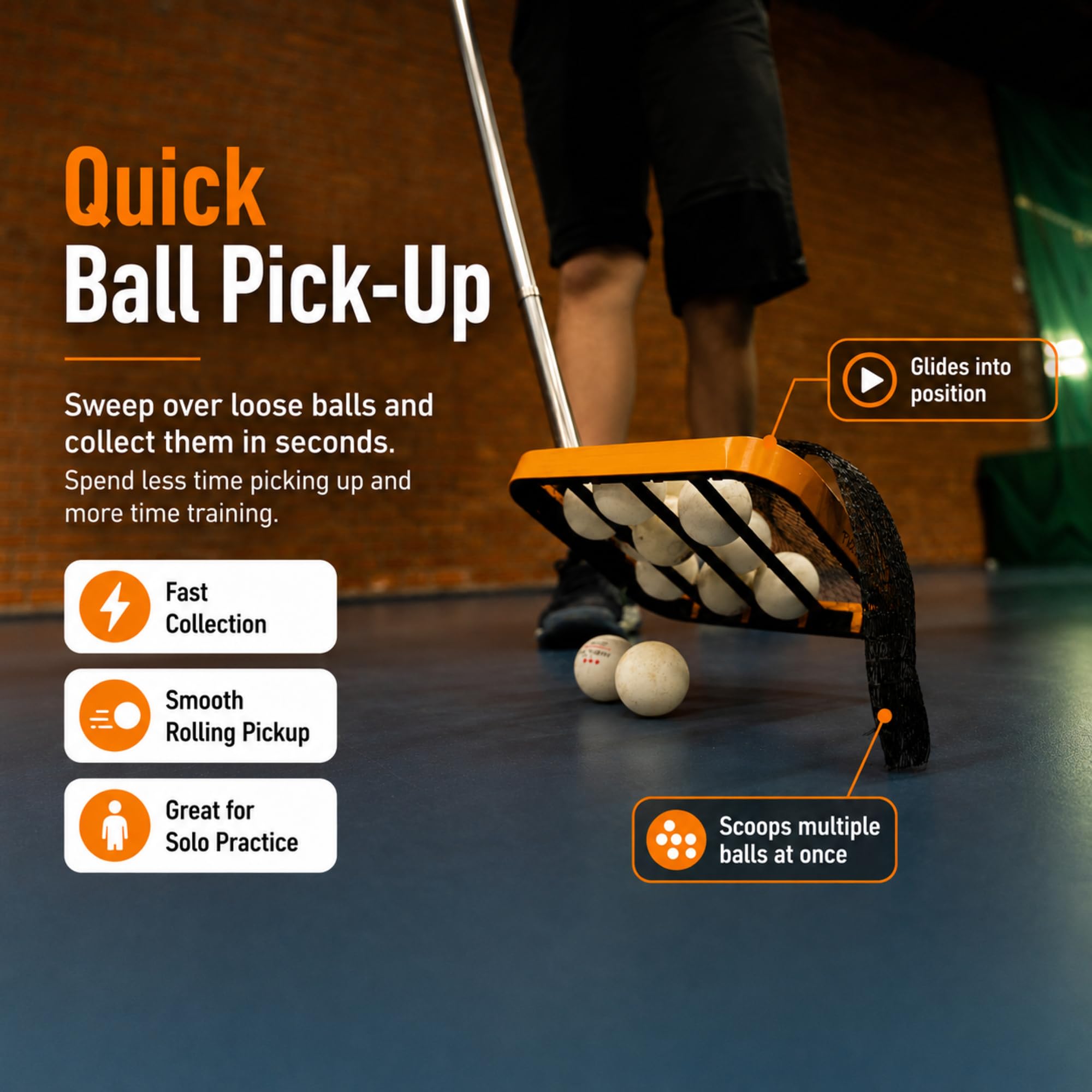 Pick 'N GO Outil de récupération Rapide et Efficace pour Le Tennis de Table et Le ping-Pong - Accessoire de Tennis de Table sûr et Facile à Utiliser pour Les Joueurs et Les entraîneurs
