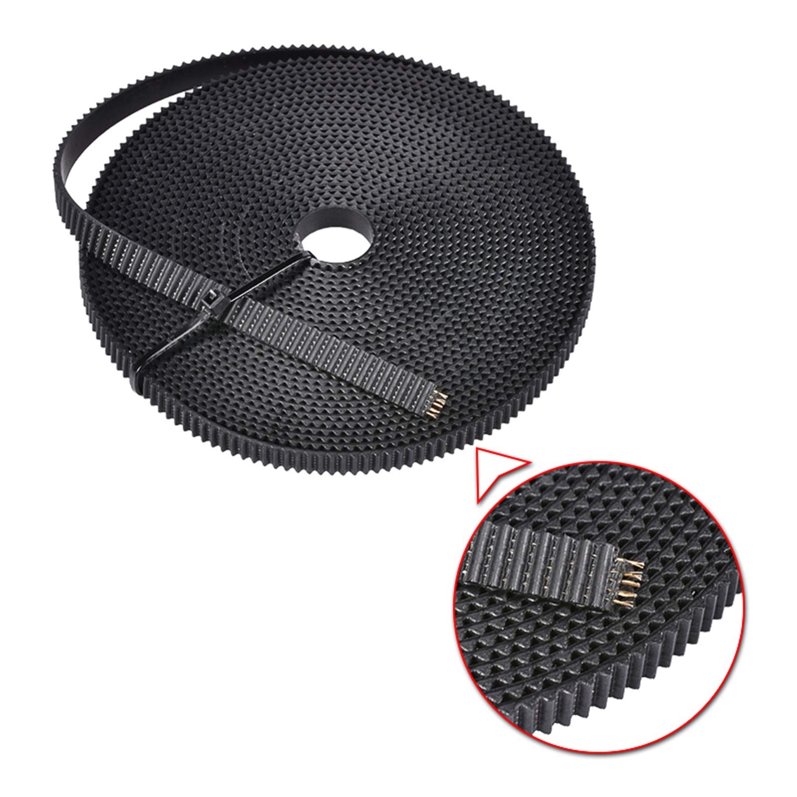 ZHaonan-timing belt 2/5M PU With Steel Core GT2 Belt 2GT Open GT2 Timing Belt GT2, 6MM/10MM Width, Synchronous GT2 Pulley Replacement parts (Size : 6mm x5m for Black)