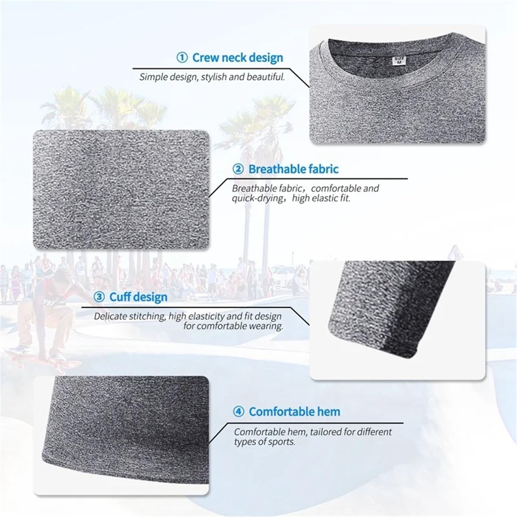 SANANG Pack de 3 Camisetas de Compresión para Hombre, Camisetas de Manga Larga de Secado Rápido para Correr