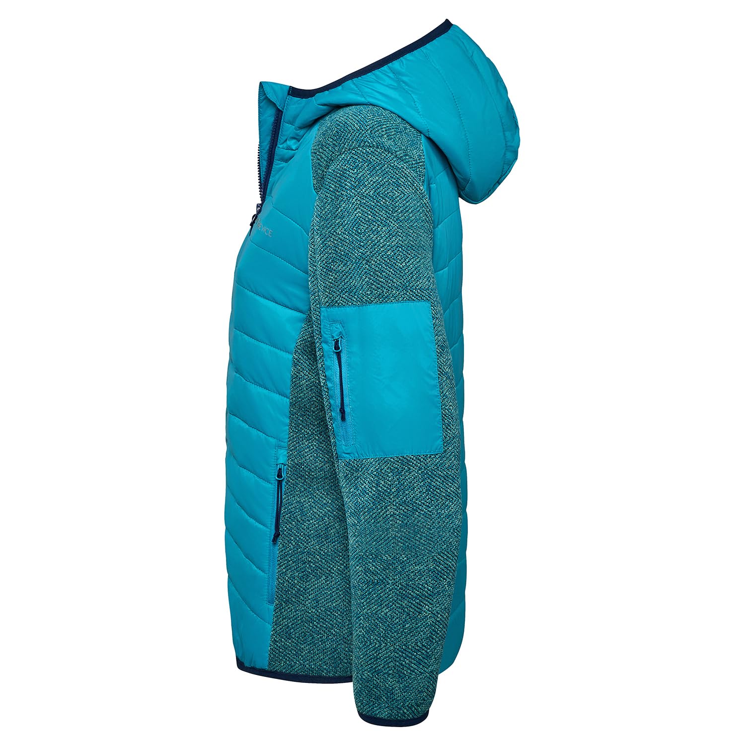 Black Crevice Damen Hybridjacke mit Kapuze I leichte, elastische Funktionsjacke im Strickdesign I Winddicht, wasserabweisend & atmungsaktiv – für Outdoor, Wandern & Wintersport