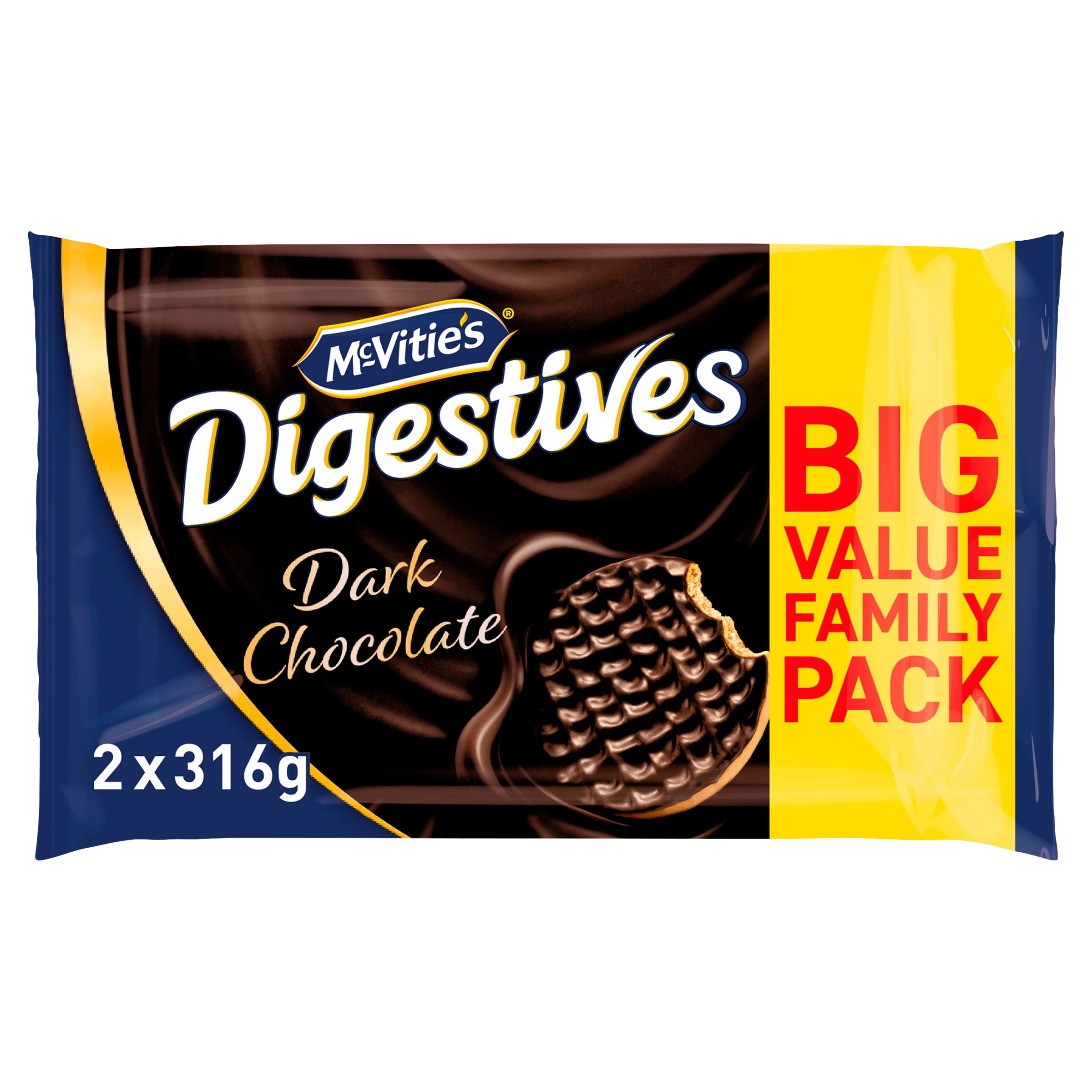 McVitie's Dark Chocolate Digestive Biscuits Twin Pack 2 x 316 g
