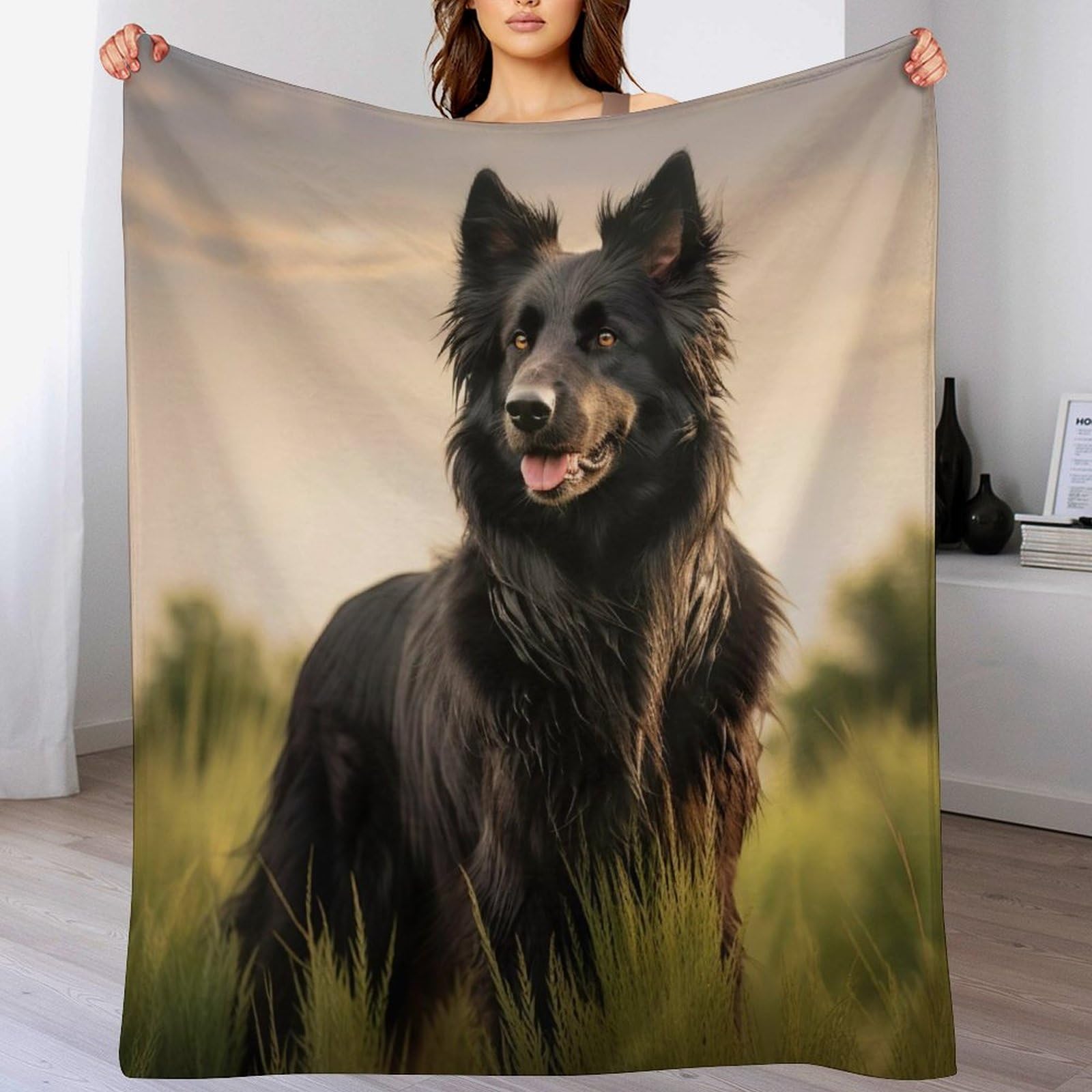 Couverture moelleuse originale cadeau motif chien 3D plaid flannel pour enfant et adulte