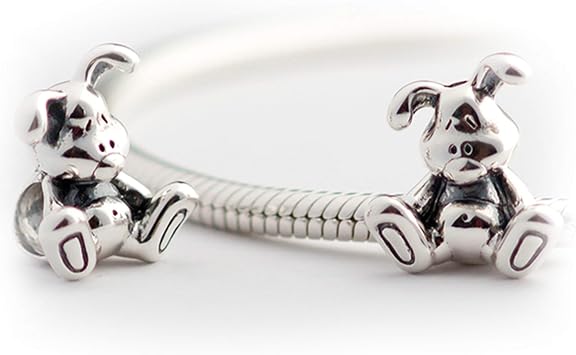 Rabbit Bunny Sterling Silver Charm Bead S925, Aurora Cute Honey Bunny Love Charm Bead Pendant, Romantic Love Rabbit Charm, Silver Animal Charm Jewelry, Pandora Compatible