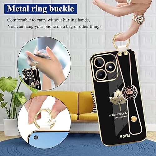 Miniatura 2 de Realme Narzo N53 Funda de silicona suave con hoja de arce, accesorios negros para teléfono móvil Realme Narzo N53 Funda para teléfono Realme C53 con