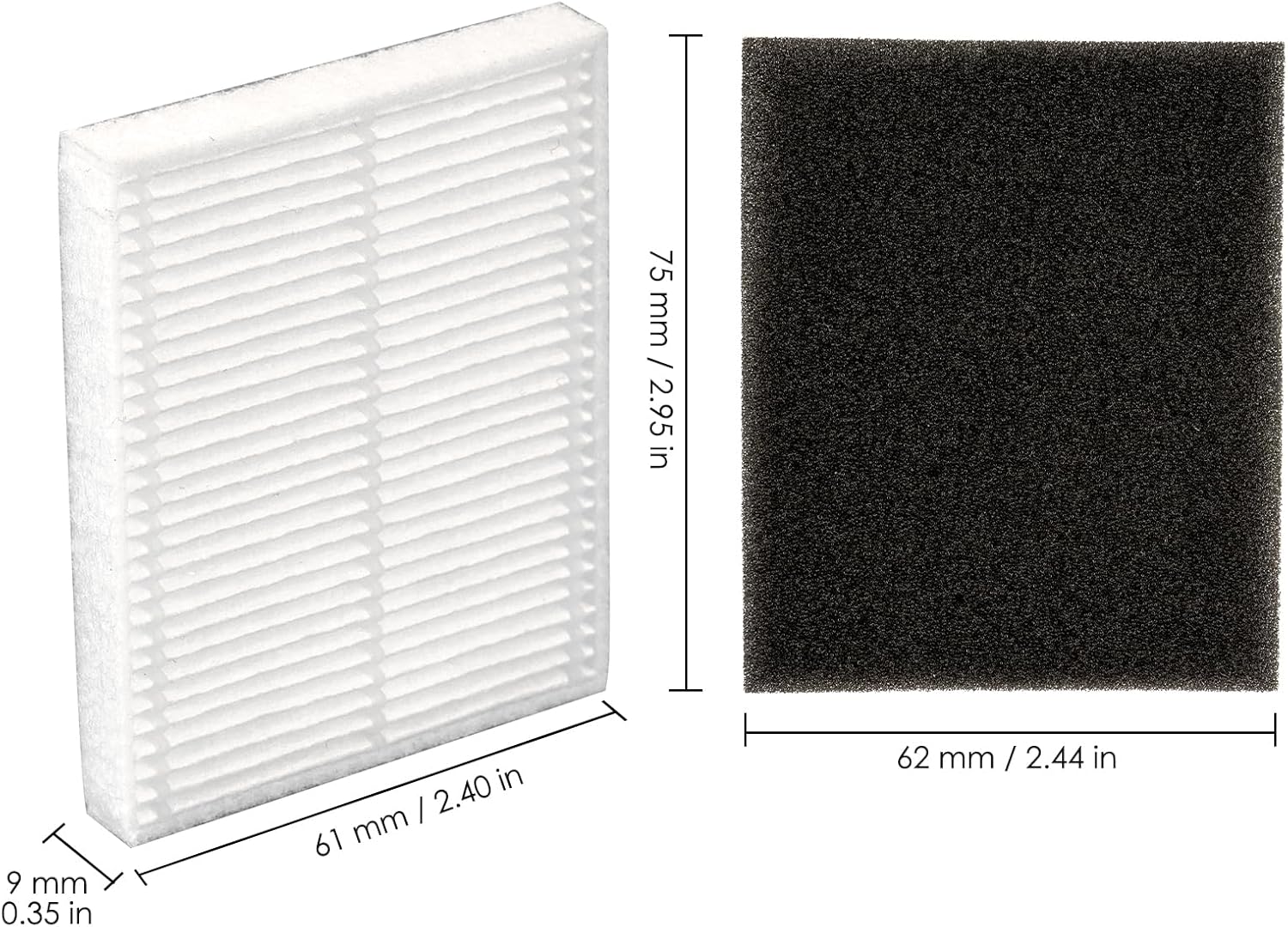 (6 Pack) L60 HEPA Efficiency Filters Compatible with Eufy L50, L50 SES, L60, L60 Hybrid, L60 SES Series Robot Vacuum, Robot Vacuum Replacement Parts, with Foam Filter 6 Sets