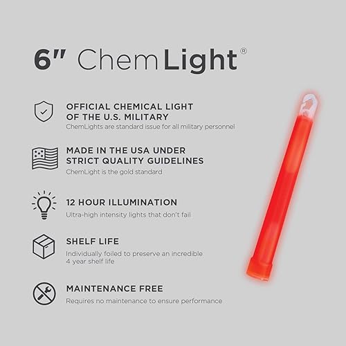 Miniatura 19 de Barras de luz química de grado militar Cyalume ChemLight, 10, Amarillo, 10