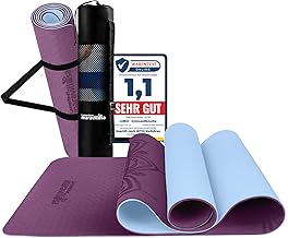 LA MENTE ES MARAVILLOSA - Gymnastikmatte, Rutschfest Yogamatte inkl. Tragegurt + Tasche + Übungs-E-Book, Gepolstert, Hautfreundliches TPE für Fitness/Pilates/Workout 183x61 cm