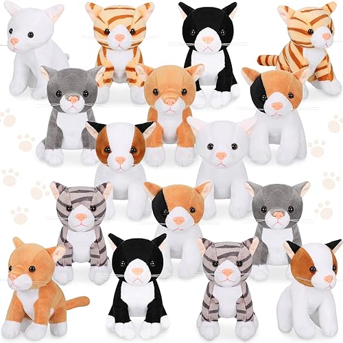 Miniatura 8 de 16 piezas de animales de peluche a granel, varios pequeños peluches de peluche suaves, lindos animales de peluche pequeños para el aula, escuela,