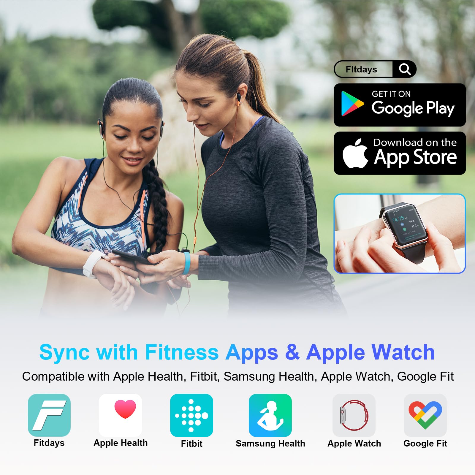 Bilancia pesata persona, Healthkeep Bilancia Impedenzimetro Bluetooth connessa ad alta precisione con App 13 indicatori per Andriod e iOS Max 180kg/400lb/28st, 28 x 28 cm, multicolore