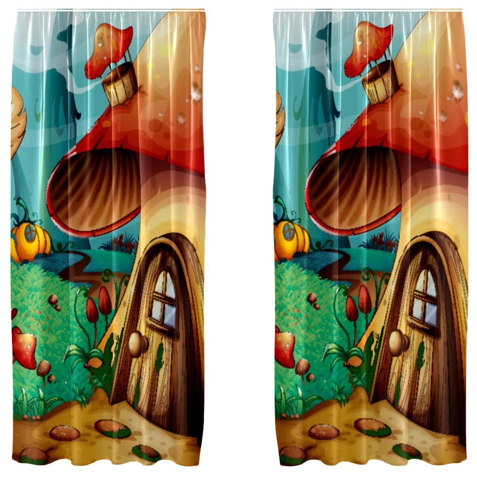 Rideaux occultants isolants en microfibre douce motif forêt 140x213