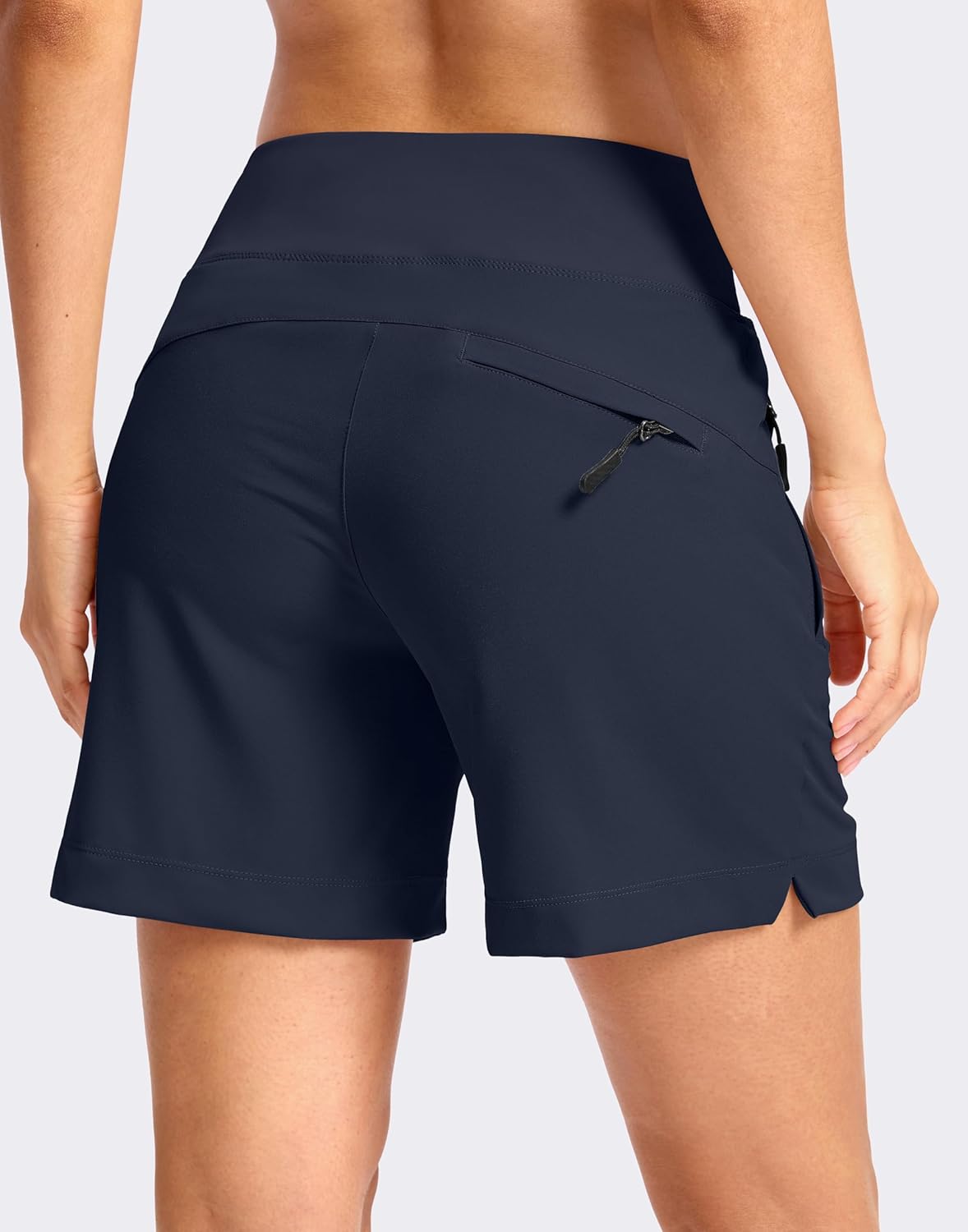 SANTINY Women's 5''/ 7''Hiking Shorts with 3 Zipper Pockets Lightweight Quick Dry Golf Shorts for Women Athletic Walking - Image 2