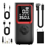 Tire Inflator Portable Air Compressor - 150PSI Portable Tire Inflator with Pressure Gauge&comma; 4X Faster Portable Air Compressor for Car Tires&comma; Air Pump with LED Light for Car&comma; Motorcycle&comma; Bike