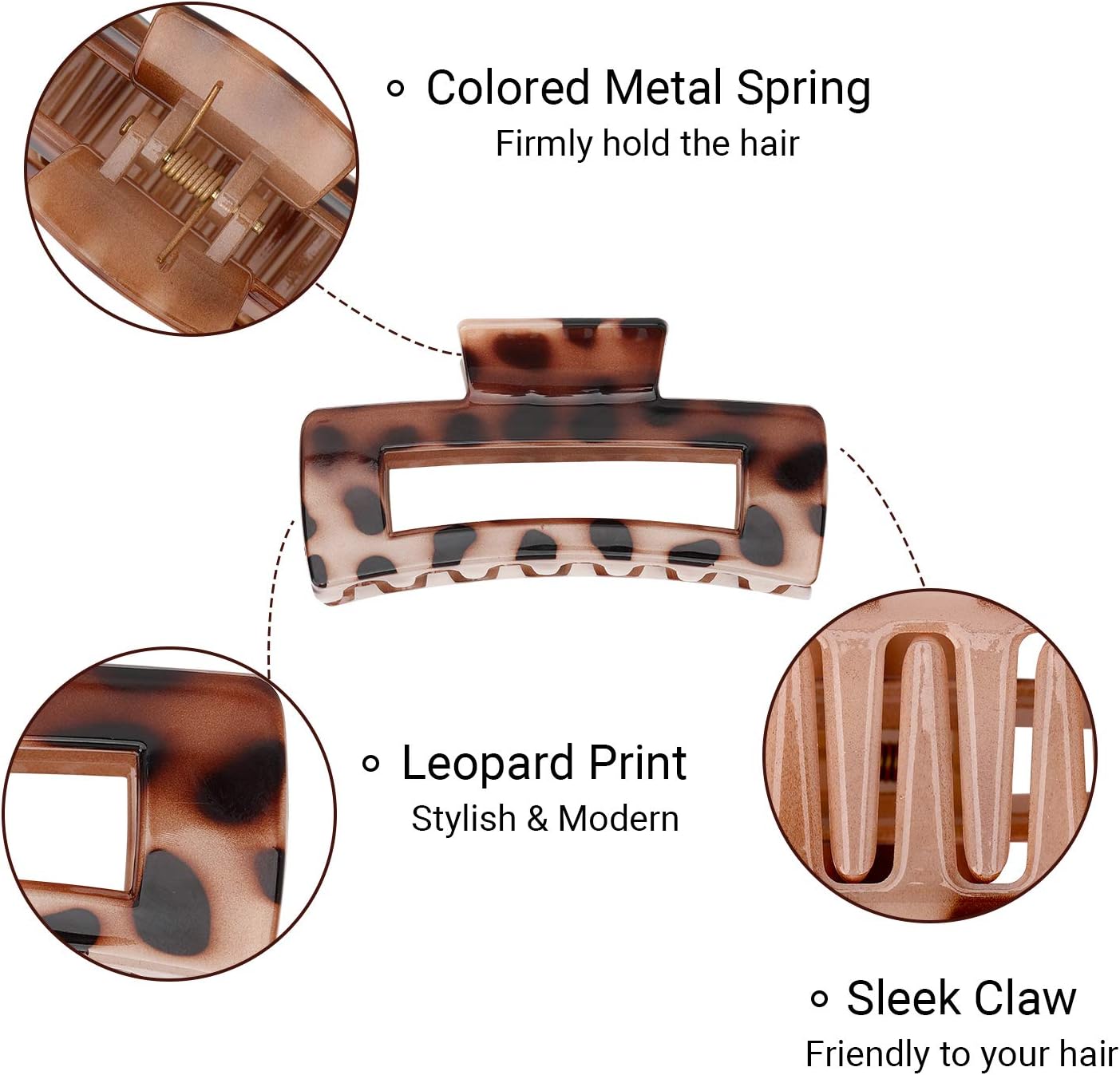 Shinowa Set of 3 Non-Slip Hair Clips for Women Large Plastic Claw Clips - Image 5