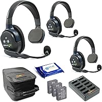 Vista 6 de Eartec UL2SD Ultralite - Auriculares inalámbricos de dúplex completo para 2 usuarios - 1 auricular de una sola oreja y 1 auricular de doble oreja