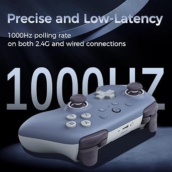 8Bitdo Ultimate 2C Wireless Controller for Windows PC & Android (Blue) | Hall Effect Joysticks and Hall Triggers, 1000Hz Polling Rate, Remappable L4/R4 Bumpers, Turbo