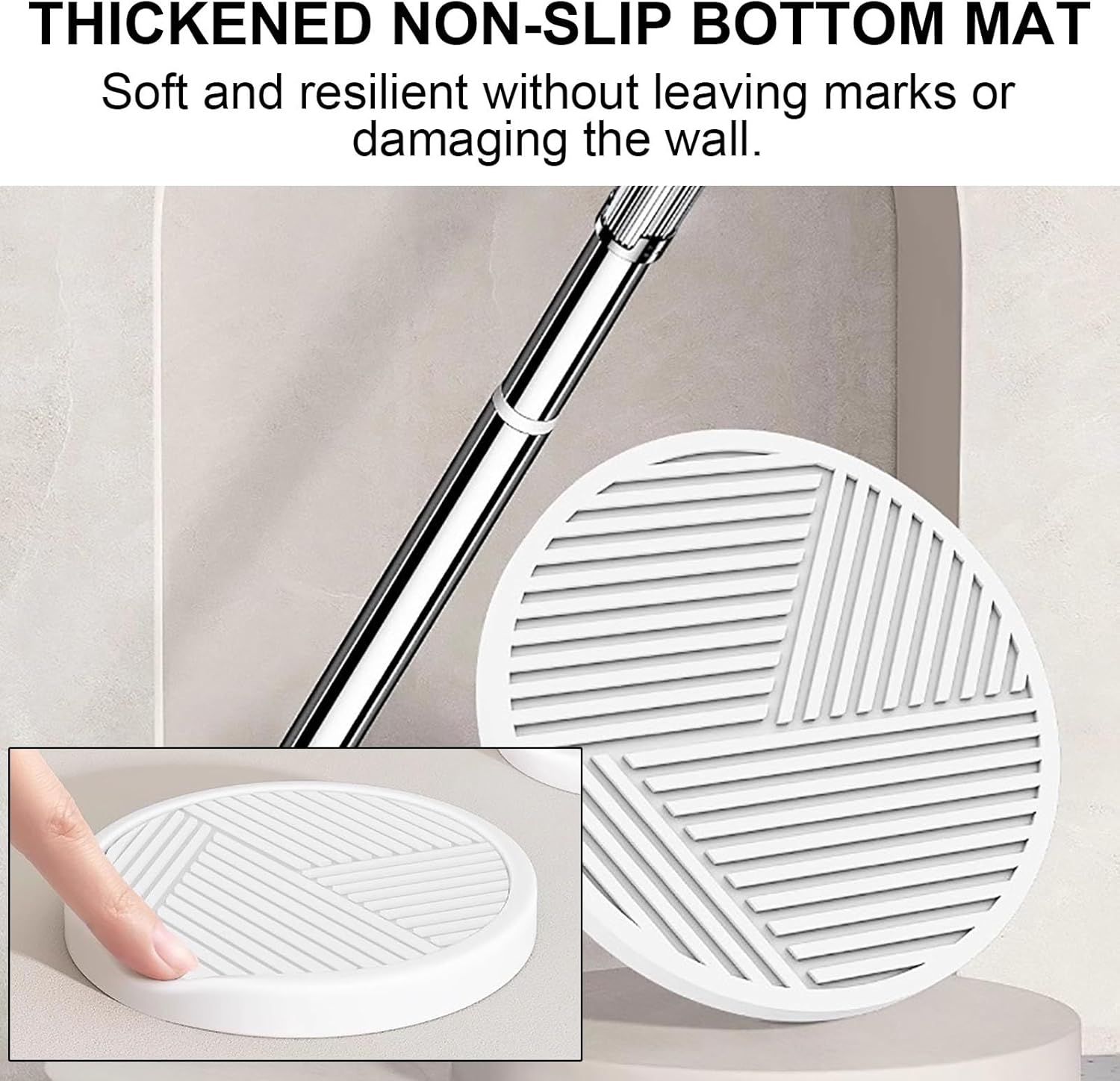 Adjustable Shower Rod for Bathroom,Stainless Steel Telescopic Shower Curtain Rod for Windows,Bathrooms,Closets,Room Partitions,No Drilling,No Sliding,No Rusting