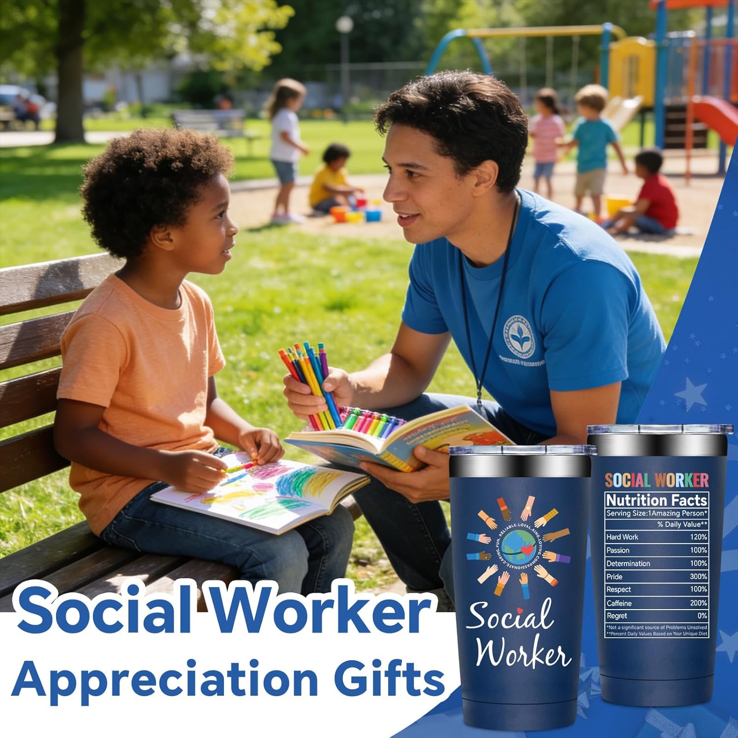 Social Worker Gifts for Men - Social Workers Appreciation Gifts - Social-Work Month, Graduation, Christmas Gift - 20oz Tumbler - Image 2