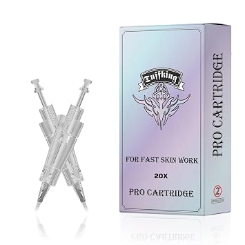 Microblading Eyebrow Tattoo Cartridge Needles, 20Pcs Disposable 7F Semi-Permanent Makeup Cartridges Needle, Standard 7 Single Stack Flat 0.35MM Needle for Eyebrow, Eyeliner, Lip 7 F