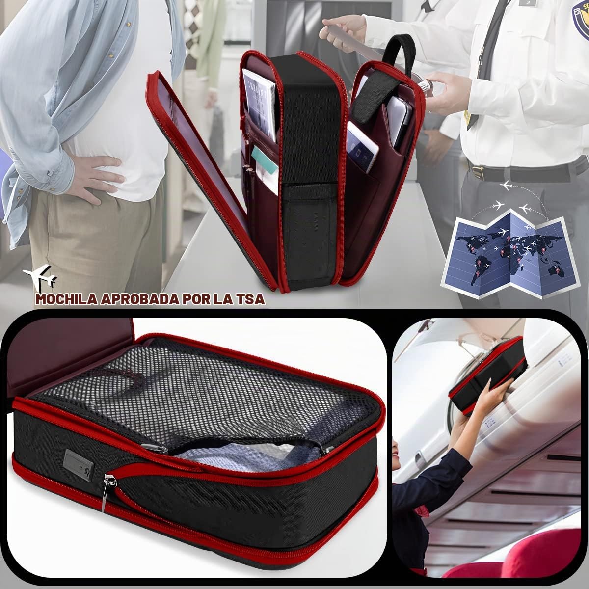 ZINZ Mochila Delgada para Computadora Portátil de 15,6" con Capacidad Variable, Mochila de Negocios Antirrobo, Mochila de Viaje Resistente al Agua con Carcasa de Cuero,B02RD01