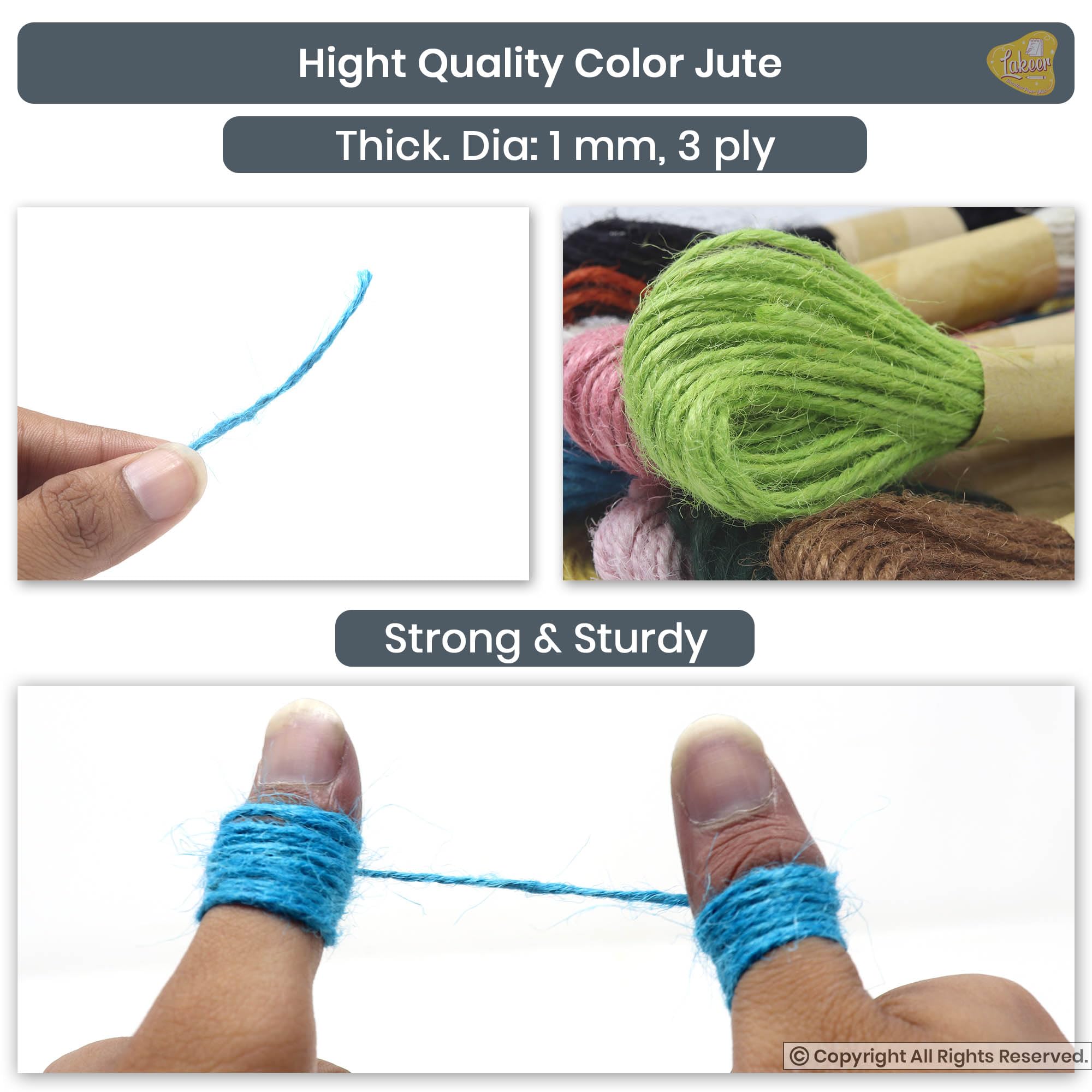 Lakeer 12 Color Jute Twin Thread Rope Multicolor 12 Colours 10 Meter Each for Art & Craft Decoration Gift Wrapping DIY Projects — Amazon image 4