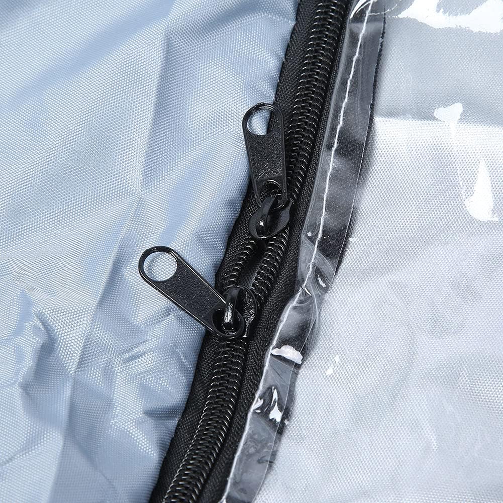 FLEXMAN Birdcage Cover, 48 X 19.7 X 41.3 Waterproof Double Layer Rabbit Hutch Dust Proof Cover, Oxford Cloth Pet Cage Cover with Zipper Opening Visible Window Vent Holes (Grey)