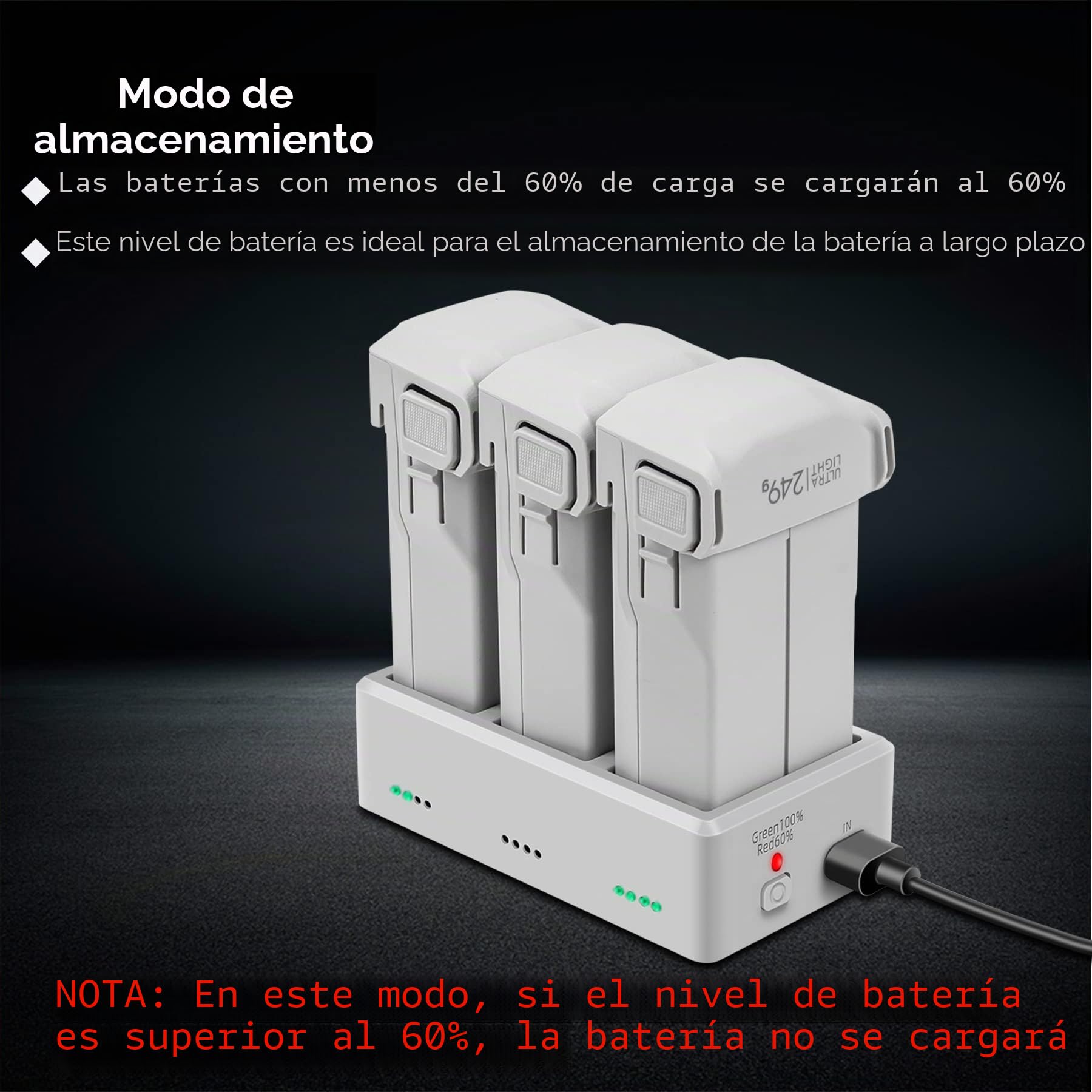 Centro de Carga de Batería para dji Mini 3 Pro, Mini 3 Drone, Cargador Charger Hub, Carga 3 Baterías Secuencia Accesorio