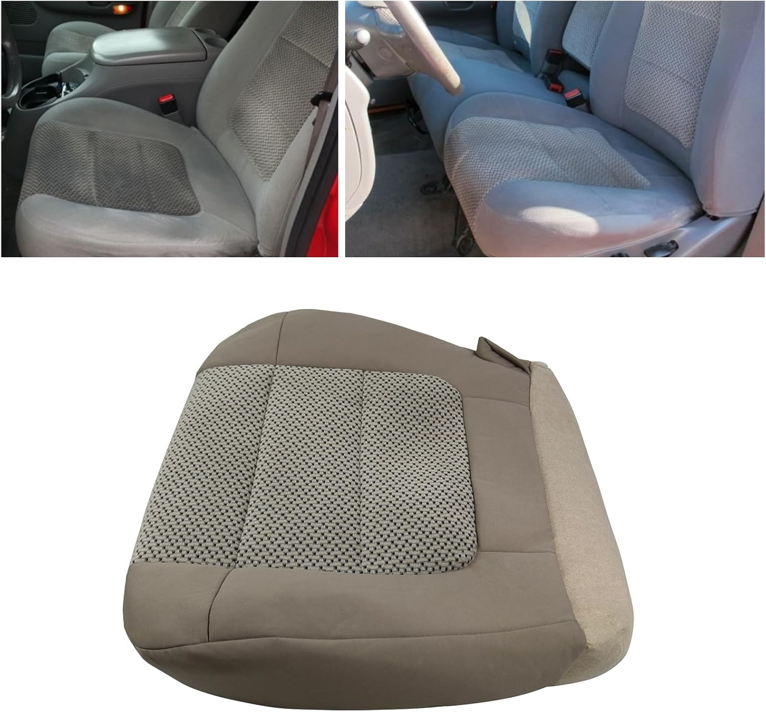 Zcargel Front Driver Side Bottom Replacement Seat Cover Compatible For Ford F-150 XLT 2001 2002 2003 Car Seat Cover Protector Anti-Slip Car Seat Cover Replace FTZT02 Cloth Automobile Seat Bottom Cover