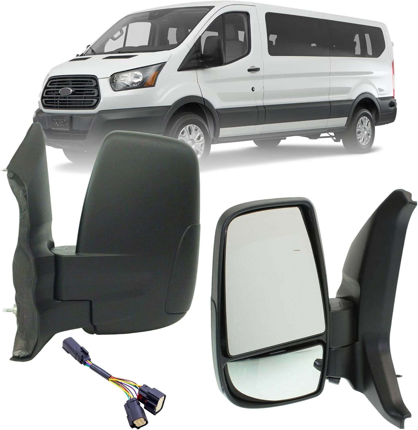 Driver Left Side Mirror Replacement Power Mirror Without Indicator Fit Ford Transit 150 250 350 from 2015-Onward
