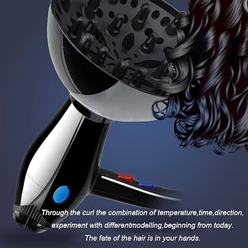 ÛNiversaļ Hair Diffuser – Adjustable Blow Dryer Diffuser Attachment | Professional Salon Tool For Curly & Wavy Hair, Fits 1.4–2.6in Nozzle 5.32x3.15in