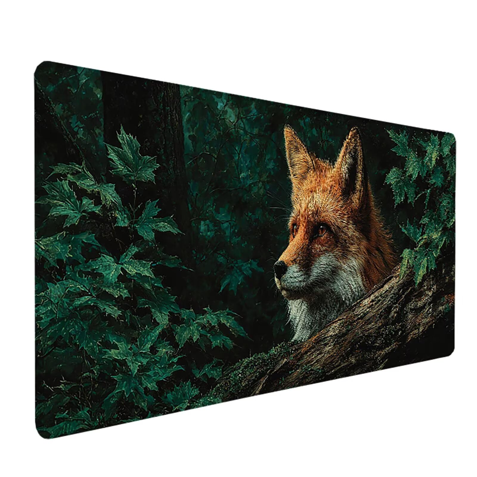 Tappetino Mouse XXL Fox, Albero Gaming Tappetino Scrivania 1200x600x3mm, Mousepad Grande con Base in Gomma Antiscivolo, Sottomano Scrivania con Bordi Cuciti, Ufficio Accessori Gaming, per PC 0-4311