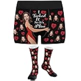 Artsadd Custom Mens Boxer Briefs Customized Funny Underwear Personalized Boxers Gifts for Boyfriend Husband Him