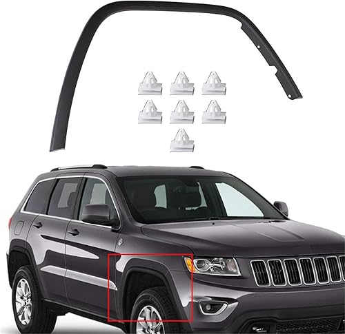 Front Passenger Side Right Paintable Factory Style Wheel Arch Trim Flares Replacement for 2011 2012 2013 2014 2015 2016 Replacement for 1MP38RXF1AE