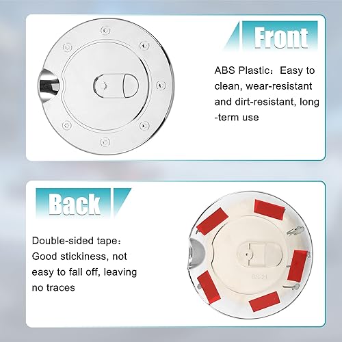 Miniatura 5 de X AUTOHAUX Tapa de llenado de depósito de combustible cromada, decoración para Dodge para Ram 1500 2002-2008, cubierta de llenado de puerta de gas