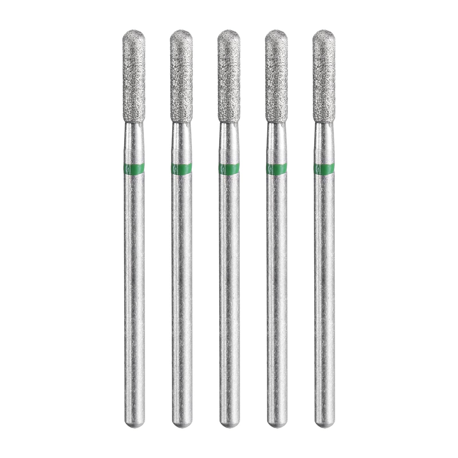 sourcing map 5pcs 100-120 Grits Diamond Grinding Bit 2.5mm Cylindrical Ball Head 2.35mm Shank 10mm Length Stone Sanding Drill Bits Rotary Tool for Ceramic Glass Nails Grinding Polishing