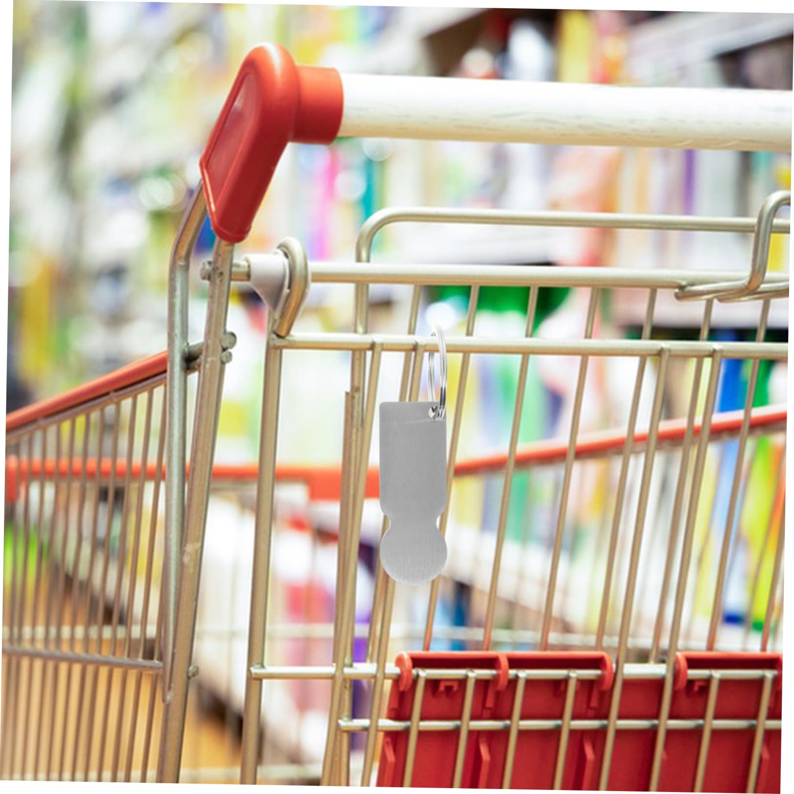 HAPINARY Shopping Cart Coins Token Keychain Ornament Trolley Remover Pendant Shopping Trolley Tokens Supermarket Trolley Tokens Bag Ornament Stainless Steel Package Decoration Sublimation