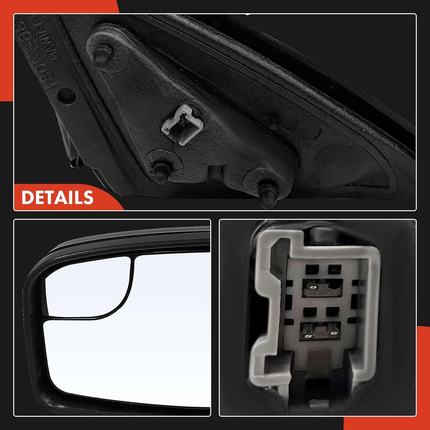 A-Premium Driver Side Power Door Mirror - Compatible with Ford Fusion 2011-2012 - Non-Heated, Non-Folding, Black Outside Rear View Mirror w/Blind Spot Glass