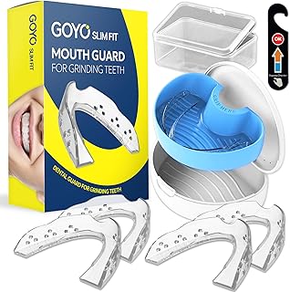 GOYO Slim FIT Pack of 4 Mouth Guard for Clenching Teeth at Night with Thermo Checker & Dental Case | Night Guards for Teeth Grinding | Custom-Fit & Custom Moldable Bruxism Sleep Night Guard