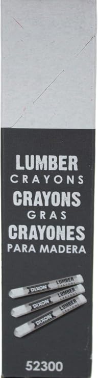 Dixon 52300 Lumber Crayons, 4 1/2 x 1/2, White, Dozen