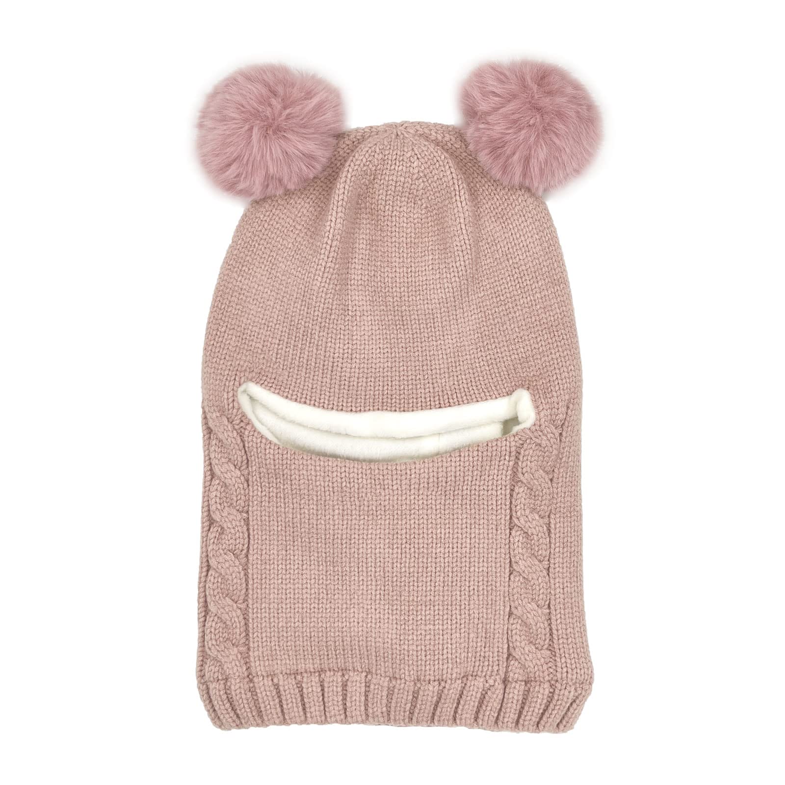 Kinder Schlupfmütze Schalmützen Sturmhaube Balaclava für Mädchen ab 3 Jahre Fleece Wollmütze Strickmütze Wintermütze Mädchen