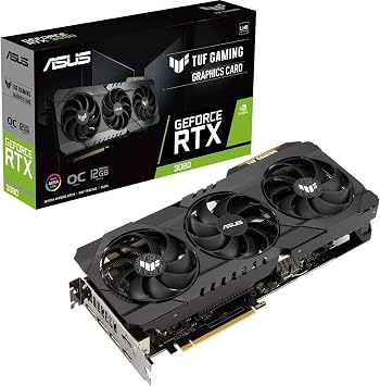 ASUS TUF Gaming NVIDIA GeForce RTX 3080 OC Edition Graphics Card PCIe 4.0 12GB GDDR6X LHR HDMI 2.1 DisplayPort 1.4a Dual Ball Fan Bearing Military Grade Certified GPU Tweak