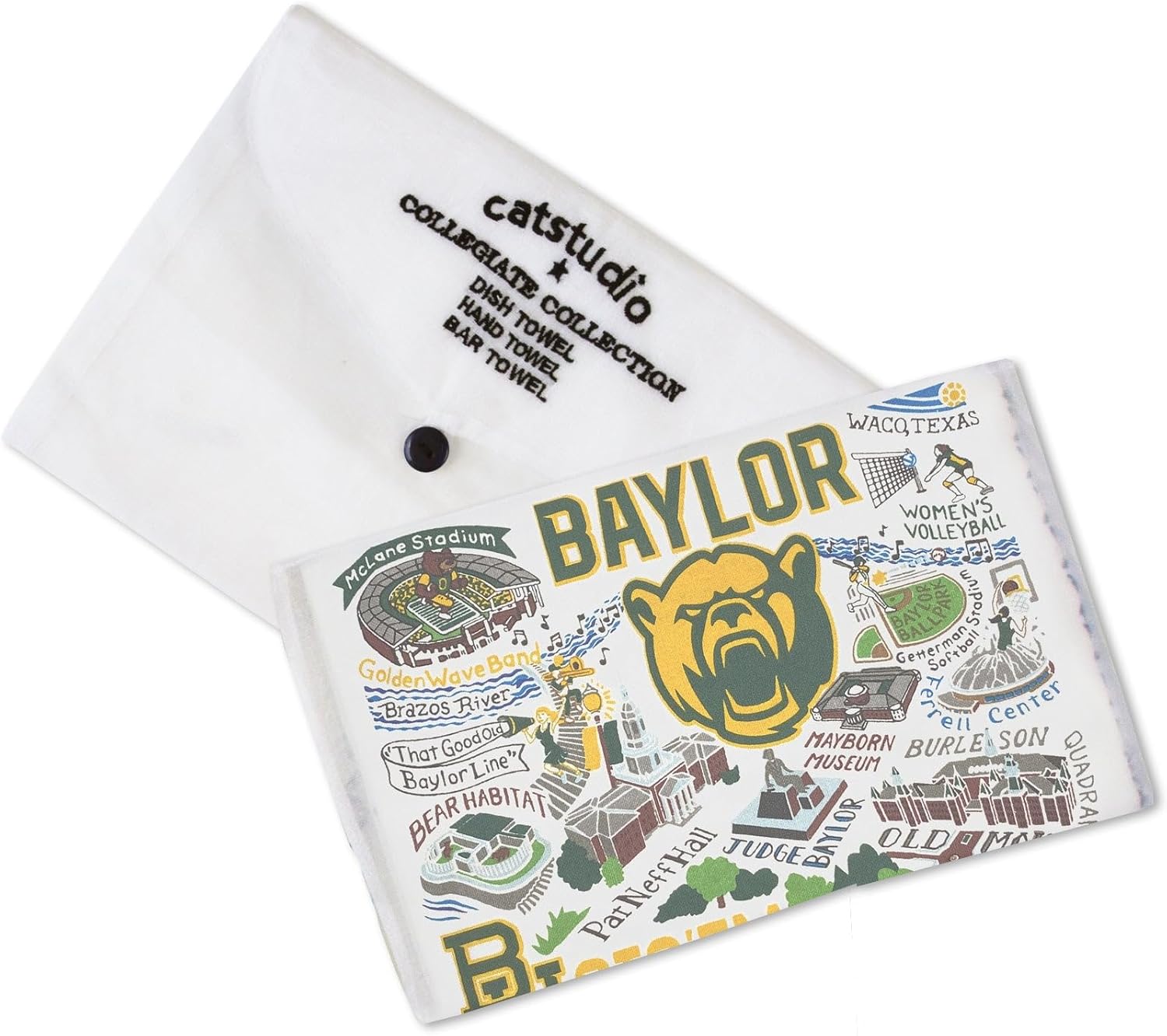 Catstudio Dish Towel, Baylor University Bears Hand Towel - Collegiate Kitchen Towels for Baylor Fans - Perfect Graduation Gift, Gift for Students, Parents and Alums - Image 2