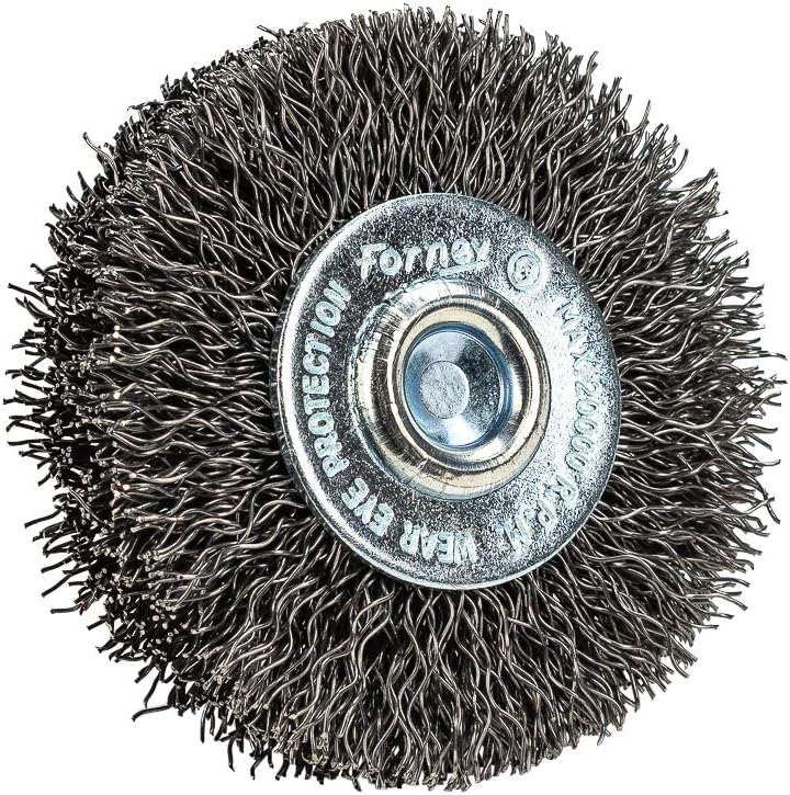 Forney 60014 Wheel Brush, Coarse Crimped Wire with 1/4-Inch Shank, 2-Inch