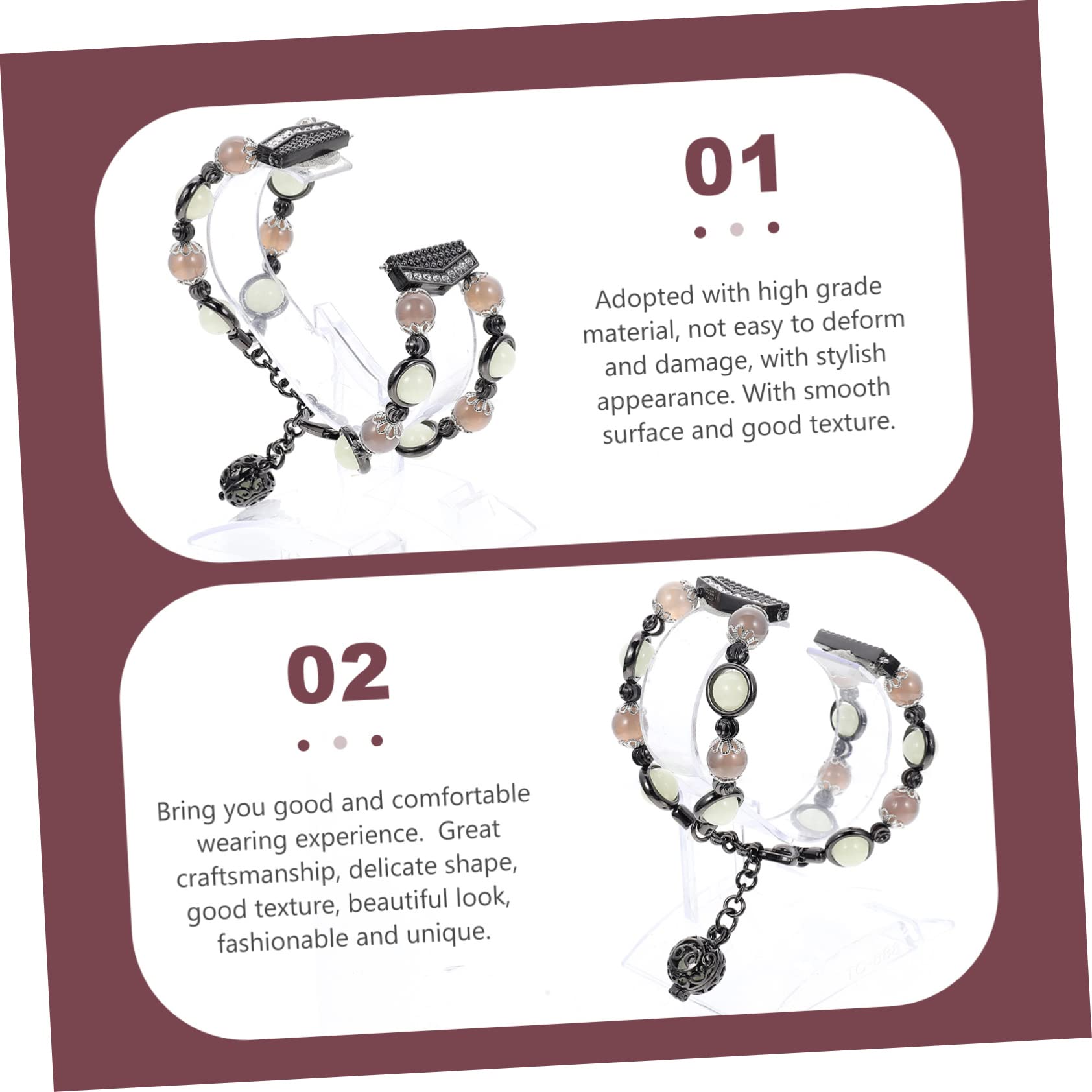 OSALADI 2piezas Correa De Reloj Decorativa Para Watch y Active Diseño De Perlas Luminosas Liberación Rápida Elegante y Cómoda Para Ocasiones Formales y Casuales