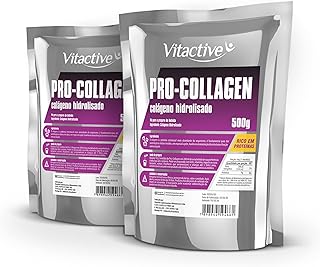 Kit 2 Colágeno Hidrolisado Pó 500 G Sbr Natural Pro-collagen Vitactive