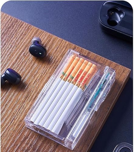 Miniatura 5 de Estuche de cigarrillos recargable 2 en 1, gran capacidad, paquete de 20 encendedores delgados, encendedor de cigarrillos desmontable y portátil