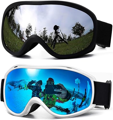 AVV OTG - Gafas de esquí para hombres y mujeres con lente antivaho de doble capa, gafas de nieve UV400 para snowboard, motos de nieve, patinaje