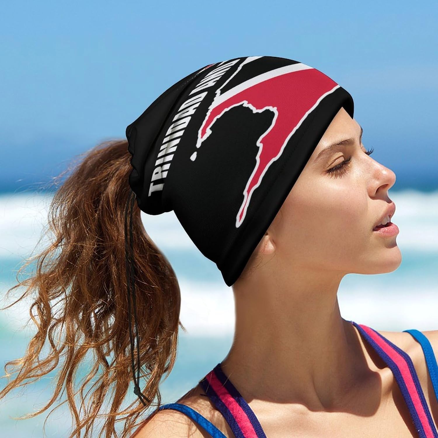 Trinidad And Tobago Flag Map Unisex Neck Gaiter Face Scarf Cover Sun Hoods for Outdoor Hiking Skiing